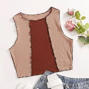 Brown SHEIN curve tank top